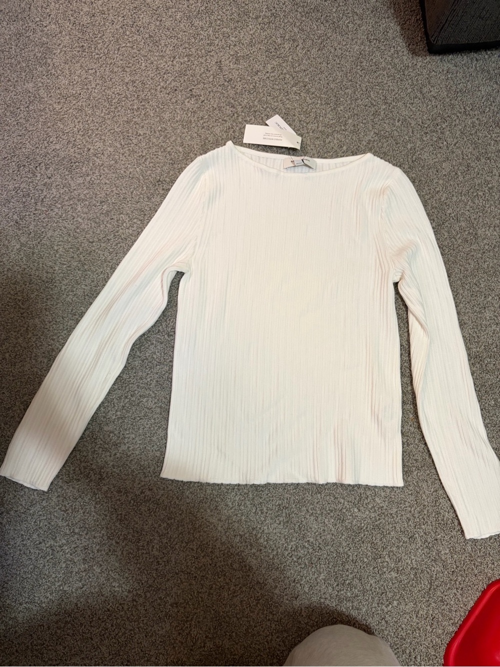 Banana Republic Cream Ribbed Long-Sleeve Top